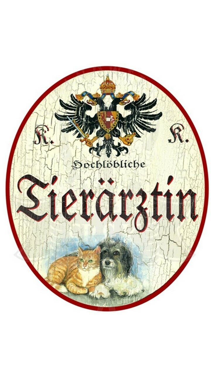 KuK Nostalgie Holzschild "Tierärztin"