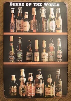 Nostalgie Vintage Blechschild „Beers of the world“ 30x20 300011