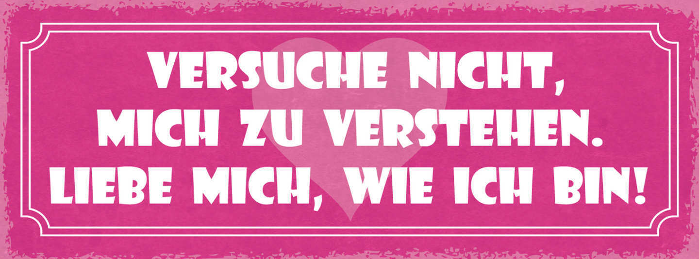 Schild Versuche Nicht Mich Zu Verstehen Liebe Mich Wie Ich Bin Beziehung 27x10