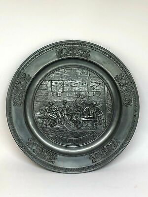 Zinnteller Wandteller Bauernstube 1880 Relief 27 cm 600 g alte Zinnmarke 50009