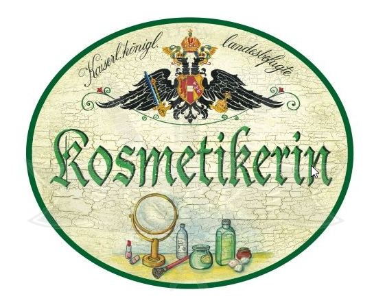 KuK Nostalgie Holzschild Kosmetikerin