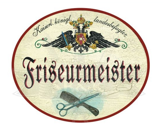 KuK Nostalgie Holzschild Friseurmeister