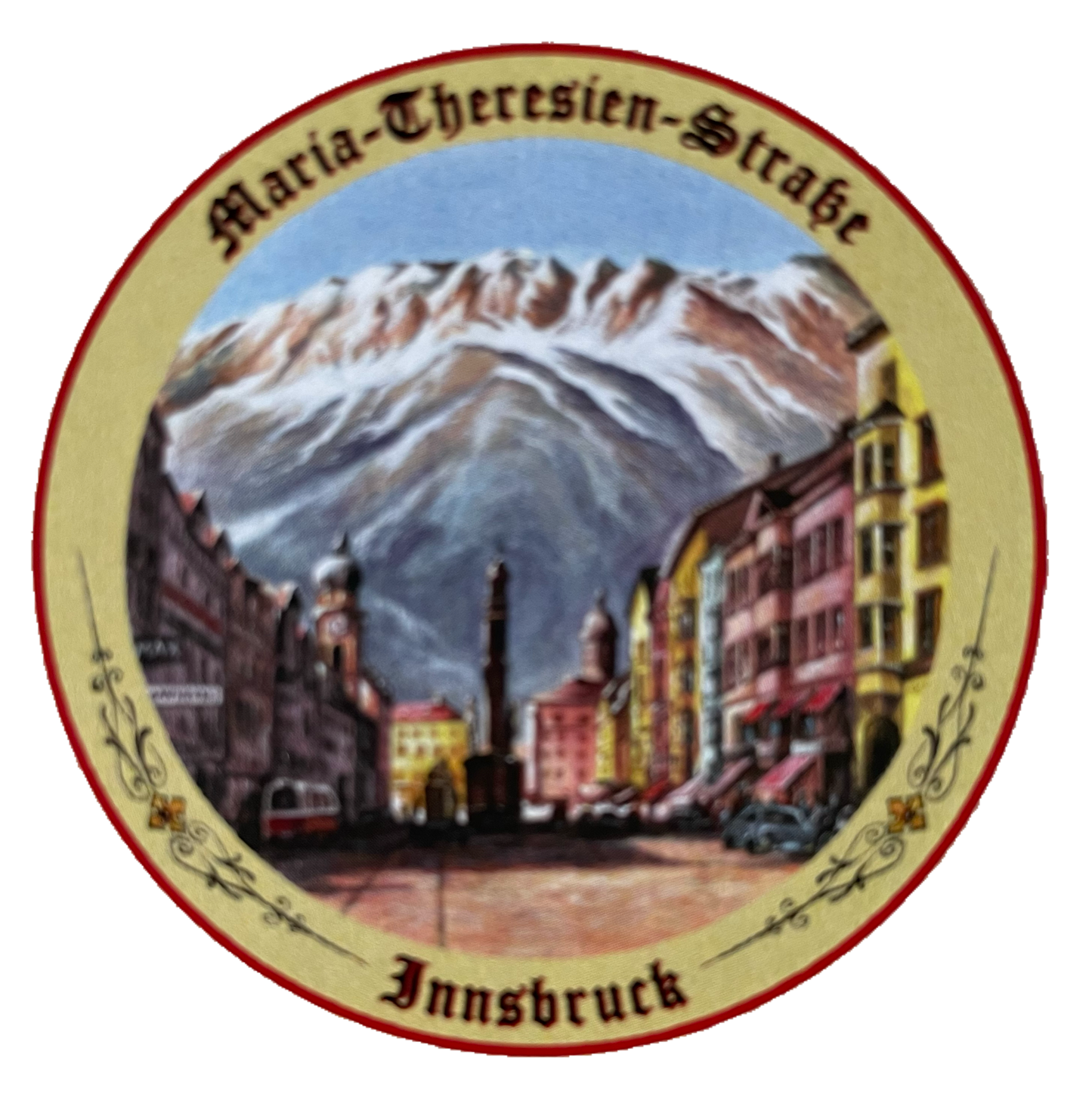 Nostalgie Holzschild Schützenscheibe Maria Theresien Str. Innsbruck Tirol Schild