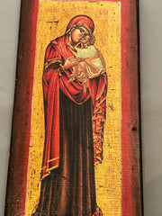 Ikone Maria mit Jesuskind Holz 20 Jhdt. 40 x 18,5 cm 40232