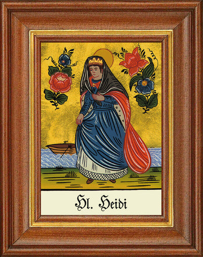 Hinterglasbild - Heilige Heidi - Patronatsbild Taufe Namenspatron 12,7x16