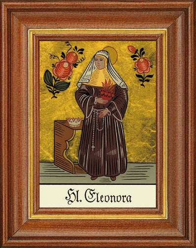 Hinterglasbild - Heilige Eleonora - Patronatsbild Taufe Namenspatron 12,7x16