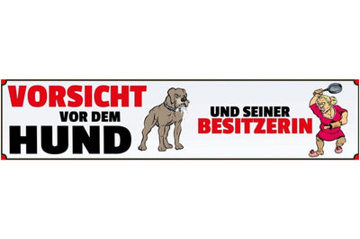 Schild Vorsicht Hund Besitzer Wachhund Tier Hundehalter 46 x 10 Blech od. Holz