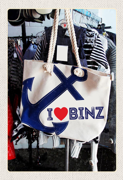 Schild Spruch I Love Binz Herz Boutique JW