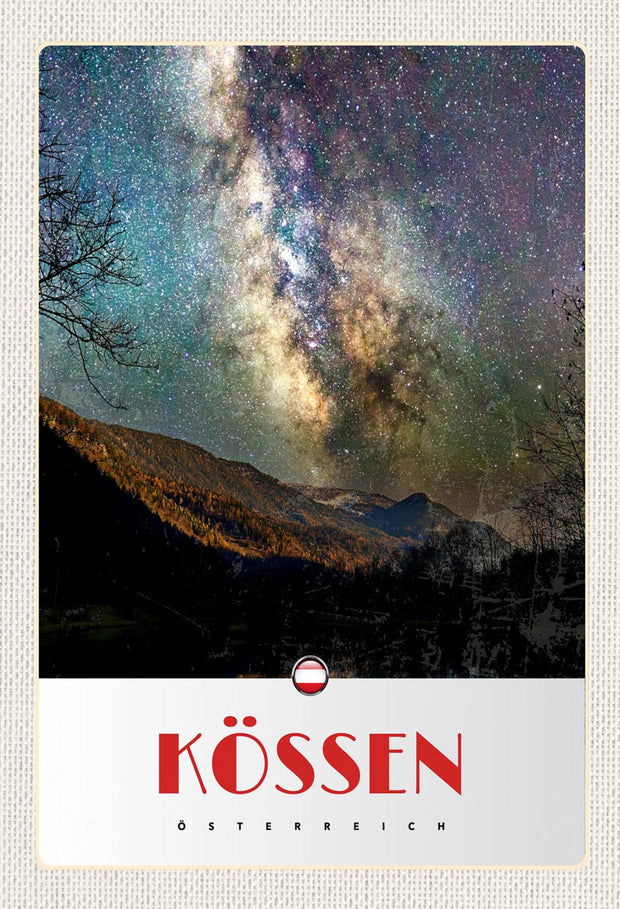 Schild Spruch Kössen Österreich Berge Sternenhimmel JW