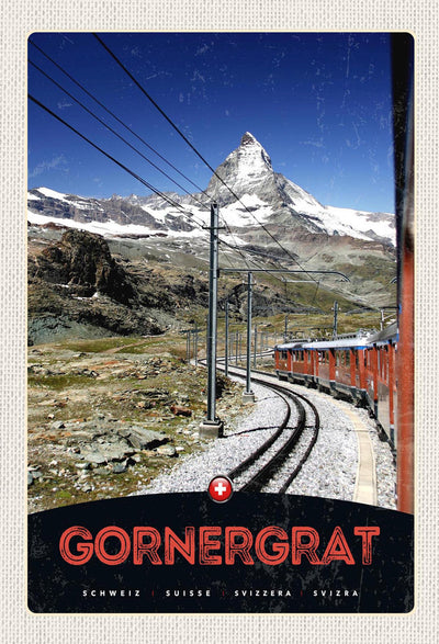 Schild Spruch Gornergrat Eisenbahn Matterhorn Berge Switzerland Schweiz JW