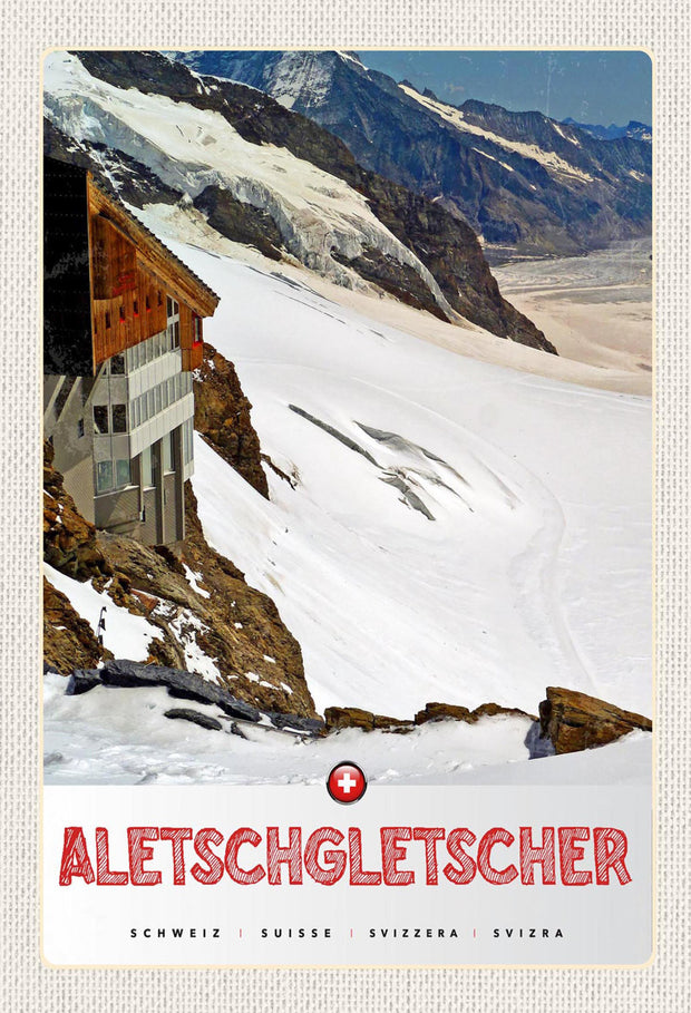 Schild Spruch Aletschgletscher Switzerland Schweiz Berge Berghütte JW