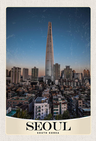 Schild Spruch Seoul South Korea Südkorea Hochhäuser Stadt JW