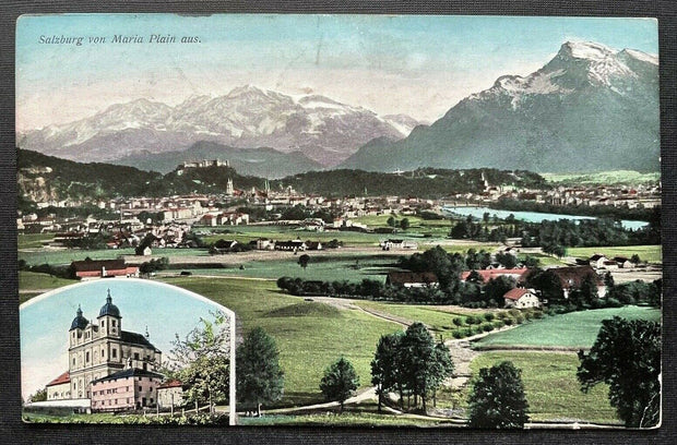 Salzburg v. Maria Plain Stadt Festung Burg Wallfahrtskirche Österreich 410805 TH