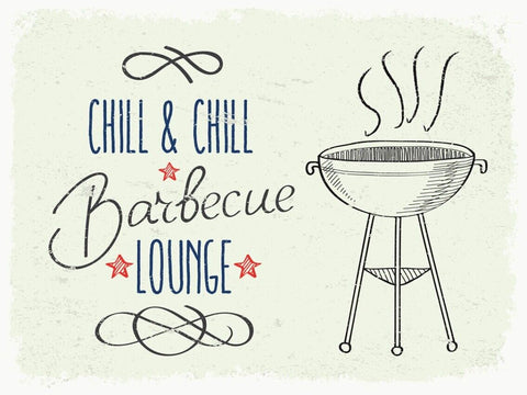 Schild Grill & Chill Barbecue Lounge Grillen 12x18 20x30 30x40 Blech/Holz LP