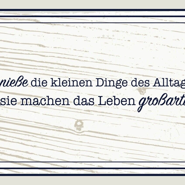 Schild Genieße Kleine Dinge Alltags Leben Großartig 12x18 20x30 30x40 Blech/Holz