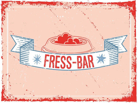 Schild Fress Bar Napf Futter Fressen Haus Tier 12x18 20x30 30x40 Blech/Holz
