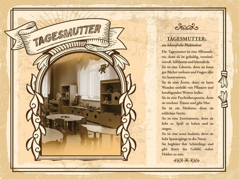 Schild Tagesmutter Beruf Kinder Betreuung Kind Baby 12x18 20x30 30x40 Blech/Holz