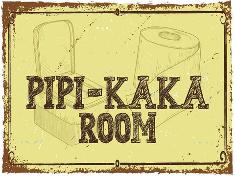 Schild Pipi-Kaka Room WC Toilette Klo Rolle 12x18 20x30 30x40 Blech/Holz