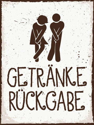 Schild Getränke Rückgabe WC Toilette Damen Herren 12x18 20x30 30x40 Blech/Holz