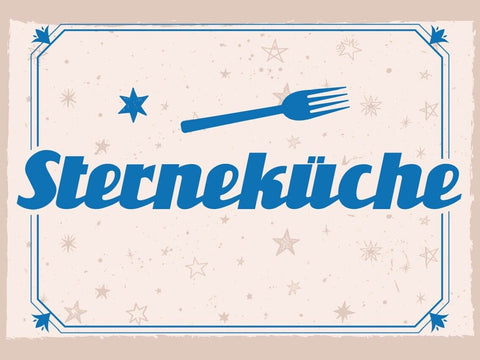 Schild Sterneküche Kochen Küche Koch Essen 5 Sterne 12x18 20x30 30x40 Blech/Holz