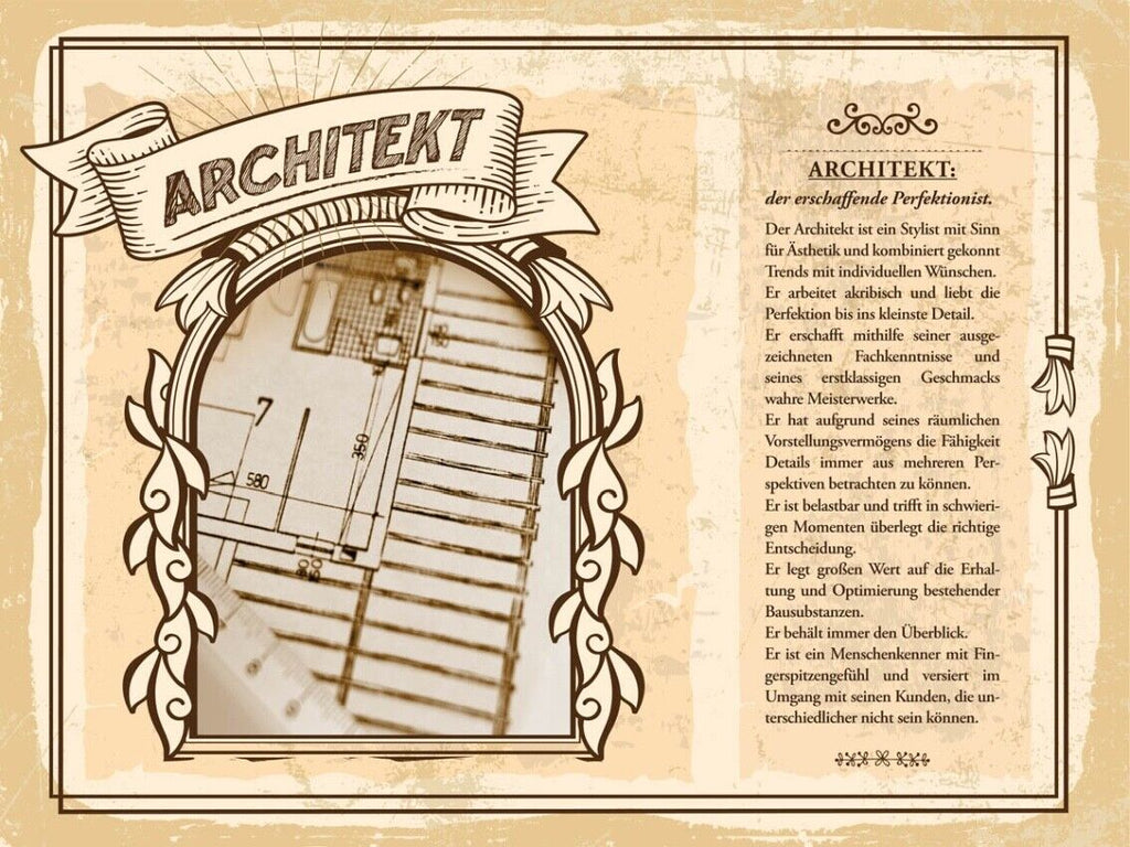 Schild Architekt Beruf Architektur Gebäude Entwurf 12x18 20x30 30x40 Blech/Holz
