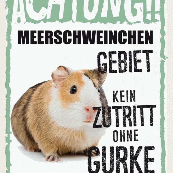 Schild Achtung Meerschweinchen Gebiet Kein Zutritt 12x18 20x30 30x40 Blech/Holz