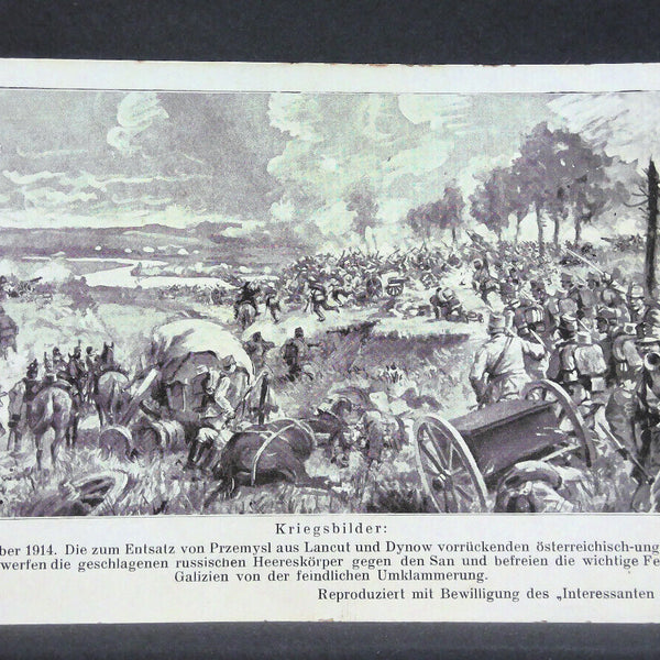 Kriegsbilder 1914 Schlacht mit russischen Truppen Österreichische Armee JW 122