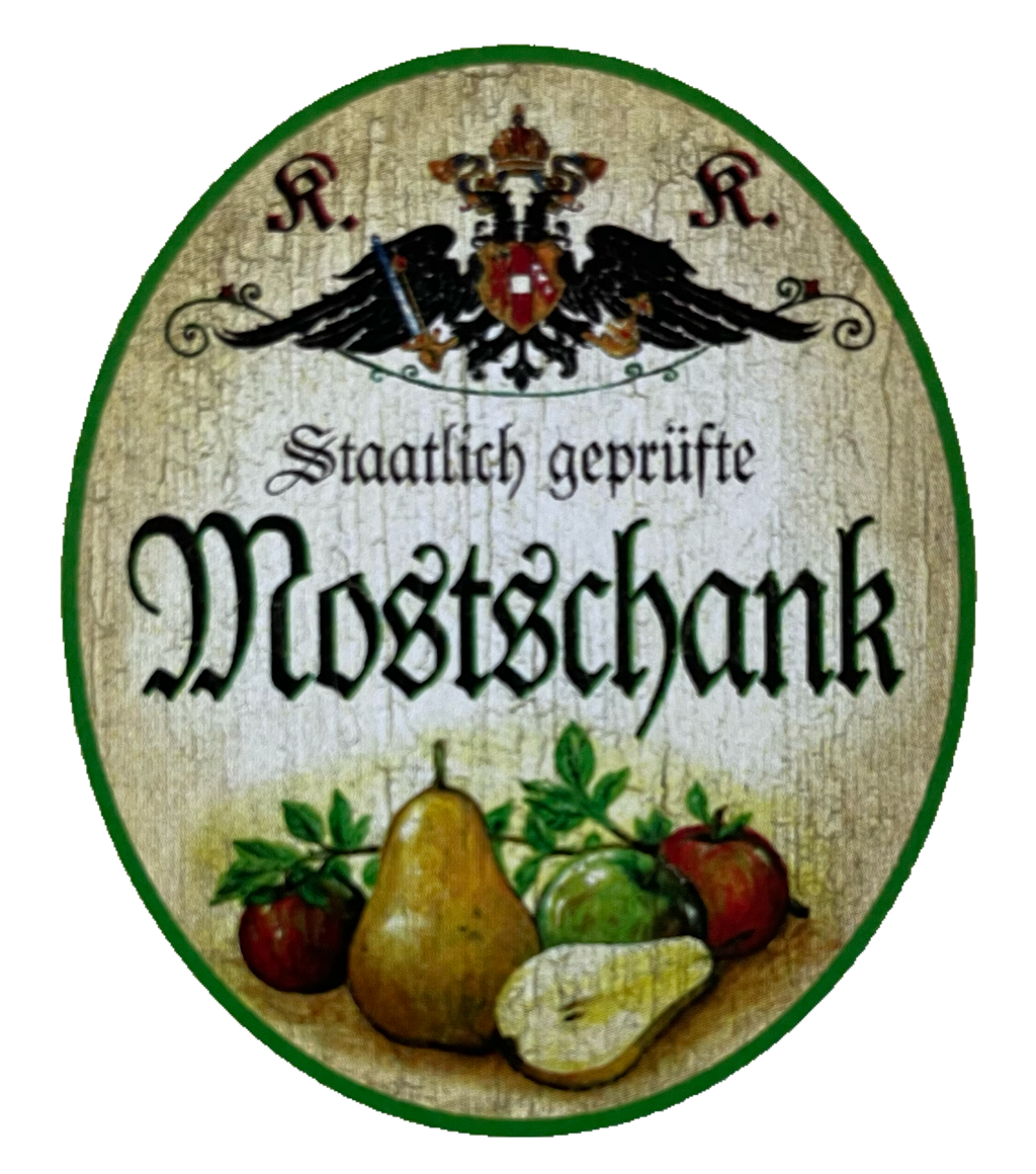 KuK Nostalgie Holzschild Staatlich Geprüfte Mostschank Alkohol Wirt Schild