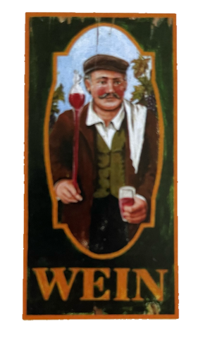 Nostalgie Holzschild Wein Trinker Alkohol Rebe Ernte Glas Flasche Trinken Schild