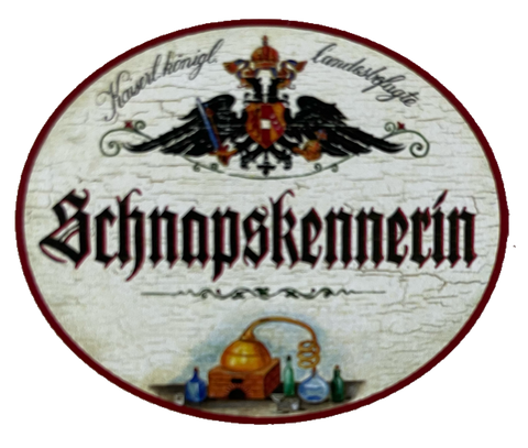 KuK Nostalgie Holzschild Landesbefugte Schnapskennerin Alkohol Schnaps Schild