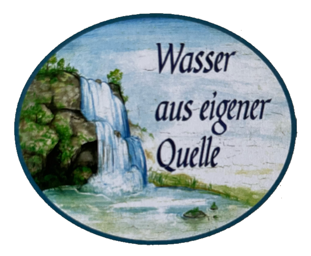Nostalgie Holzschild Wasser Aus Eigener Quelle Wasserfall Mineralwasser Schild