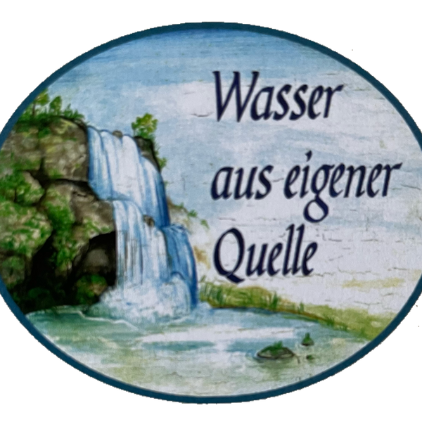 Nostalgie Holzschild Wasser Aus Eigener Quelle Wasserfall Mineralwasser Schild