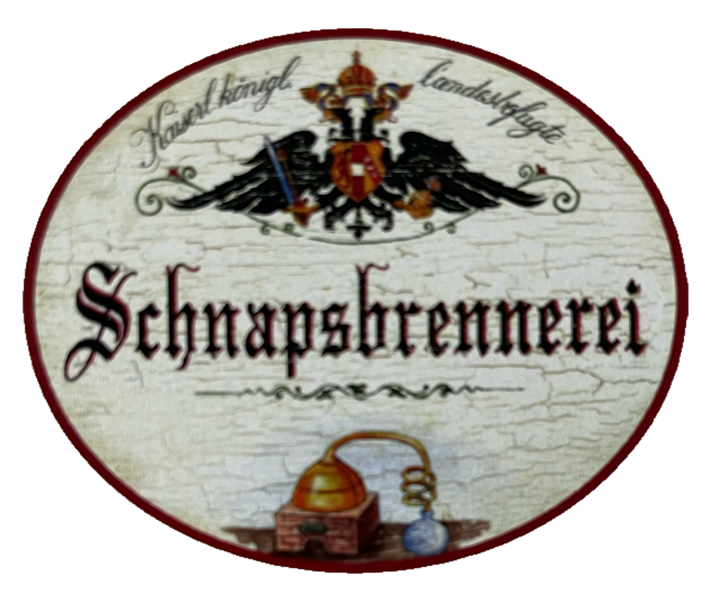 KuK Nostalgie Holzschild Landesbefugte Schnapsbrennerei Alkohol Schnaps Schild