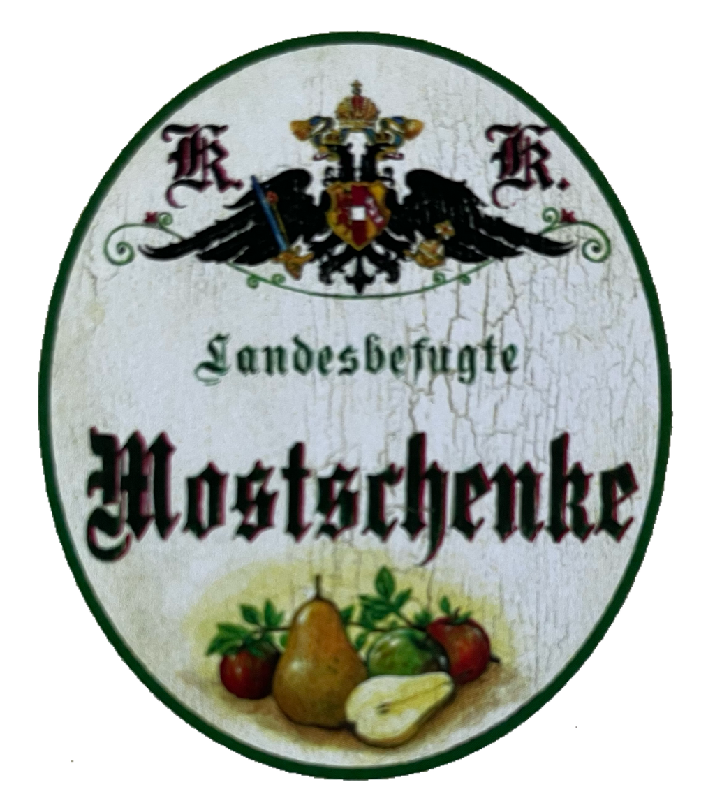 KuK Nostalgie Holzschild Landesbefugte Mostschenke Alkohol Wirt Wirtshaus Schild