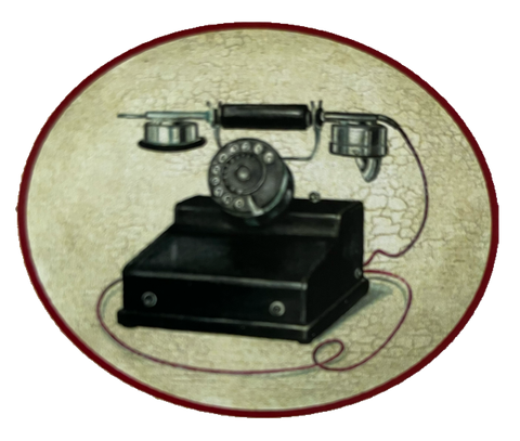 Nostalgie Holzschild Telefon Wählscheibe Wählscheibentelefon Telefonieren Schild