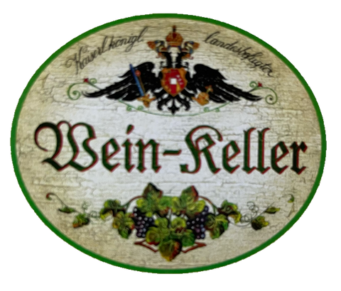 KuK Nostalgie Holzschild Landesbefugter Wein-Keller Alkohol Lager Wein Schild