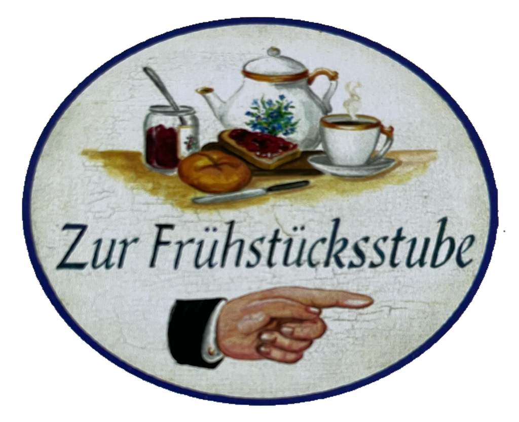 Nostalgie Holzschild Zur Frühstücksstube Pfeil Rechts Frühstücken Kaffee Schild