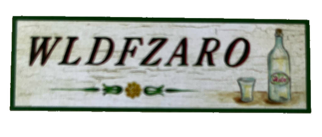 Nostalgie Holzschild WLDFZARO Alkohol Wirt Lokal Bier Wein Flasche Glas Schild