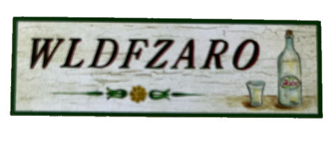 Nostalgie Holzschild WLDFZARO Alkohol Wirt Lokal Bier Wein Flasche Glas Schild