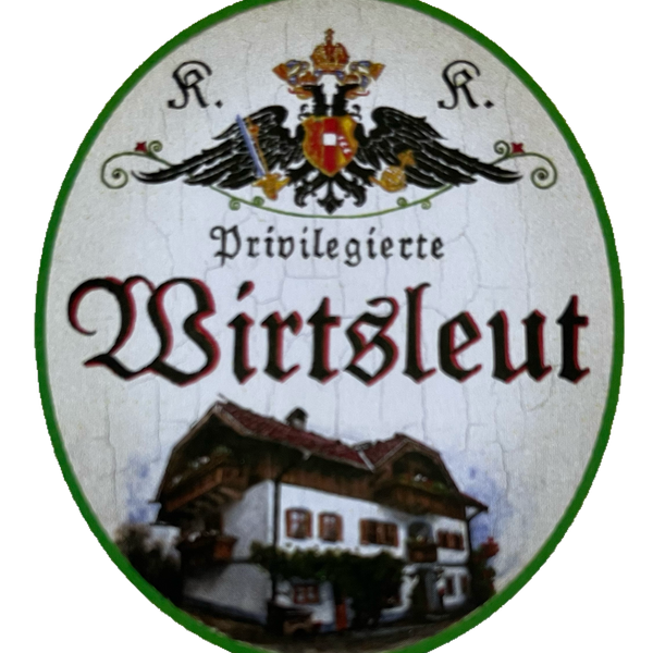 KuK Nostalgie Holzschild Privilegierte Wirtsleut Wirt Lokal Wirtsleute Schild