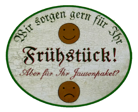Nostalgie Holzschild Wir Sorgen Gerne Für Ihr Frühstück Jausenpaket Schild