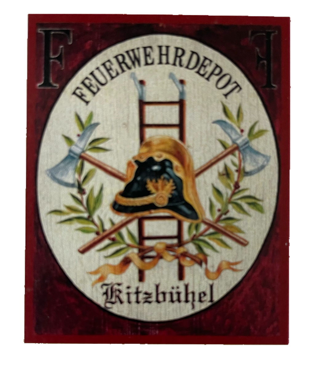 KuK Nostalgie Holzschild Feuerwehrdepot Kitzbühel Brand Schutz Feuer Schild