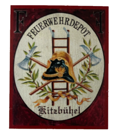 KuK Nostalgie Holzschild Feuerwehrdepot Kitzbühel Brand Schutz Feuer Schild