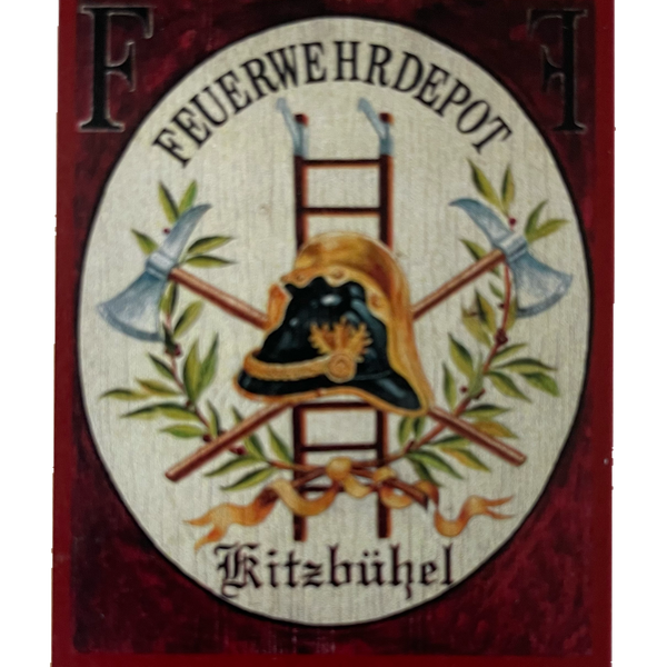 KuK Nostalgie Holzschild Feuerwehrdepot Kitzbühel Brand Schutz Feuer Schild
