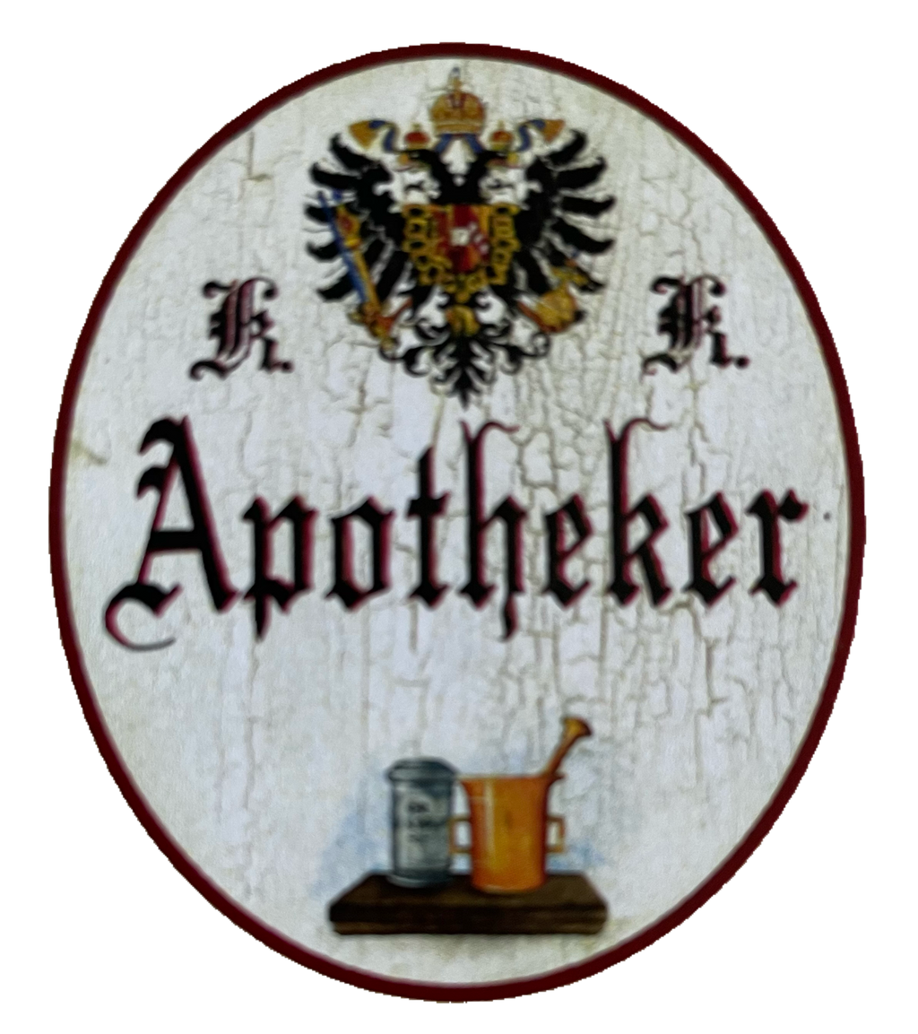 KuK Nostalgie Holzschild Apotheker Pharmazeut Apotheke Medikamente Schild