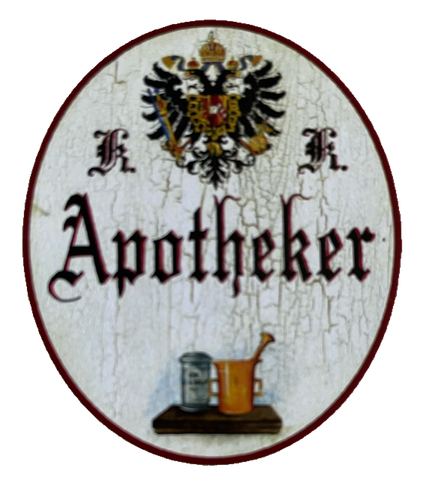 KuK Nostalgie Holzschild Apotheker Pharmazeut Apotheke Medikamente Schild