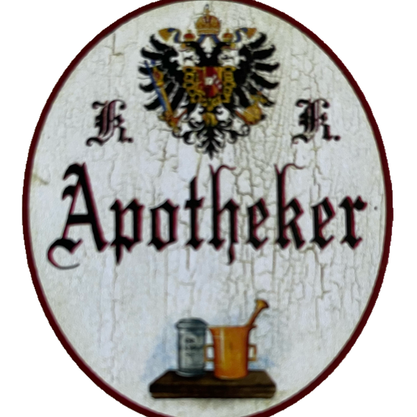 KuK Nostalgie Holzschild Apotheker Pharmazeut Apotheke Medikamente Schild
