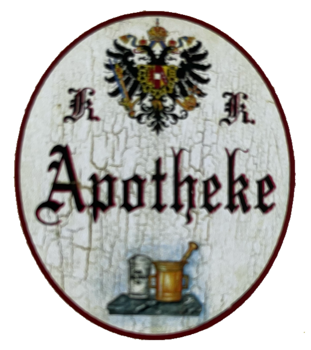 KuK Nostalgie Holzschild Apotheke Pharmazie Medikamente Apotheker Schild