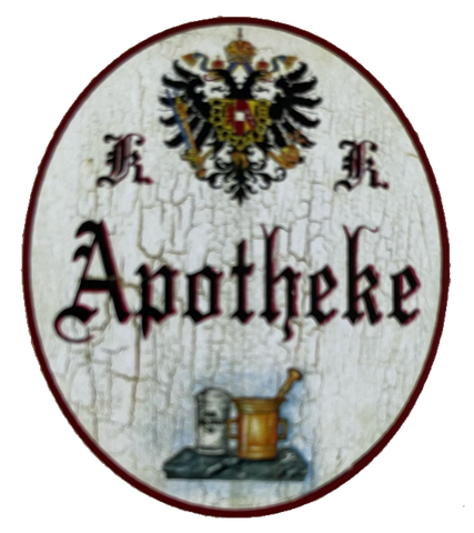 KuK Nostalgie Holzschild Apotheke Pharmazie Medikamente Apotheker Schild