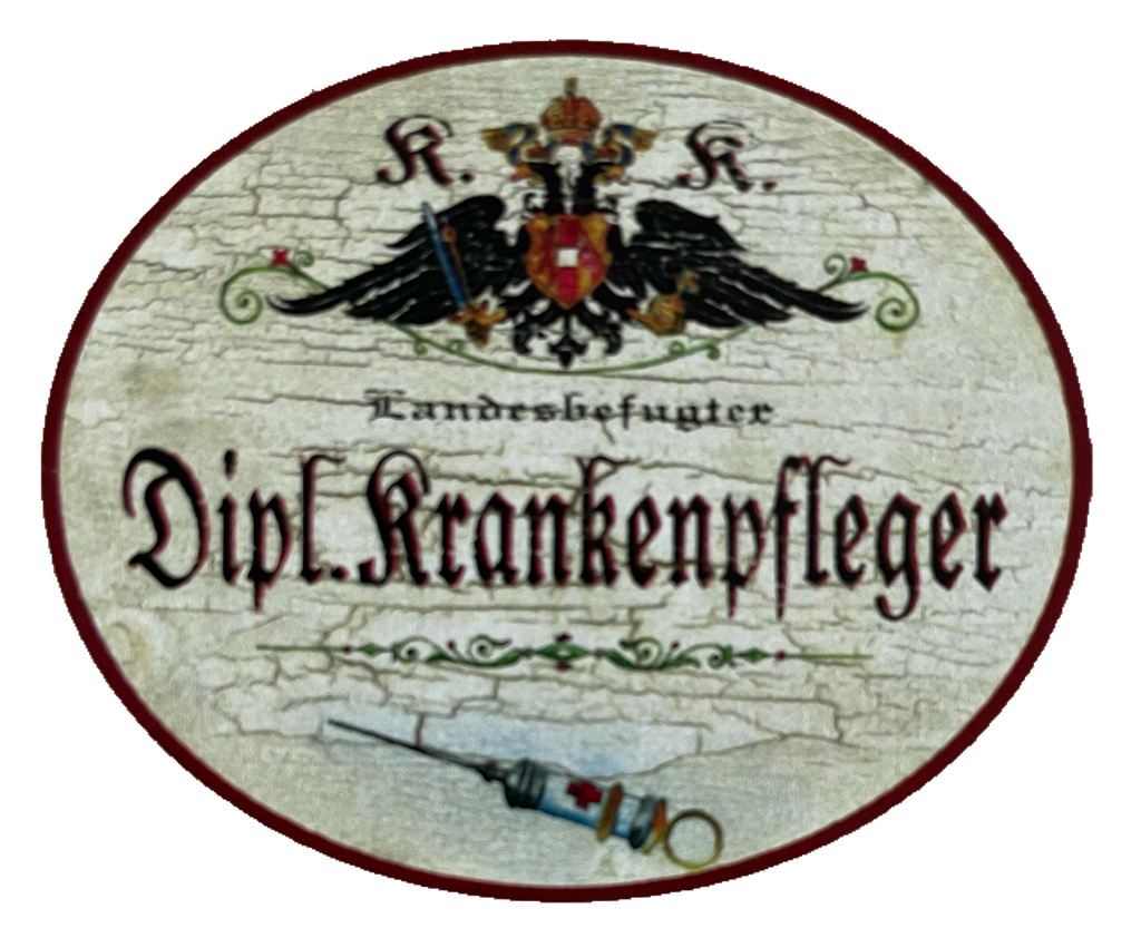 KuK Nostalgie Holzschild Landesbefugter Dipl. Krankenpfleger Pflege Schild